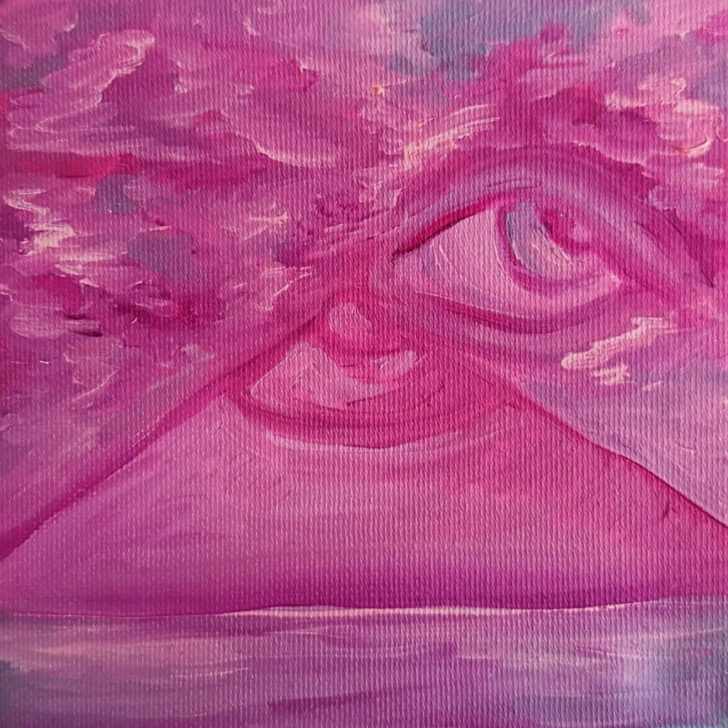 Eyes in pink tones, close-up
